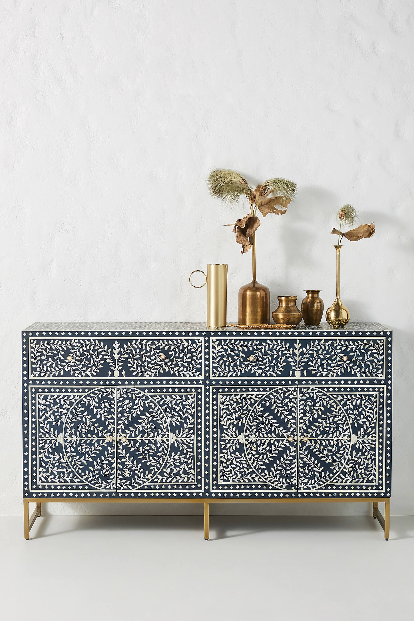 Scroll Vine Inlay Buffet By Anthropologie in Blue - Image 0