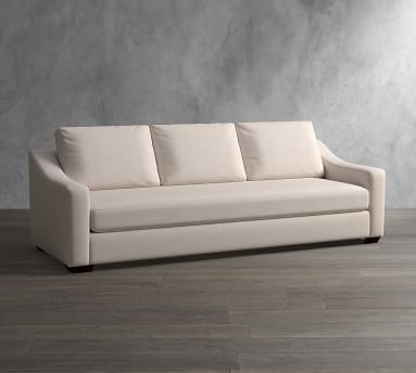 Big Sur Slope Arm Upholstered Sofa 82", Down Blend Wrapped Cushions, Performance Plush Velvet Navy - Image 5