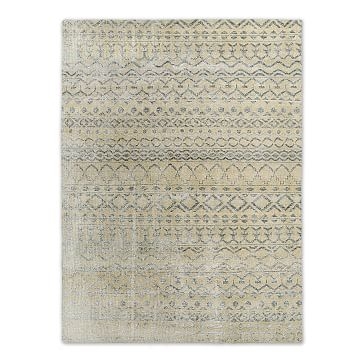 Banded Motif Rug, Ivory, 9'x12' - Image 0