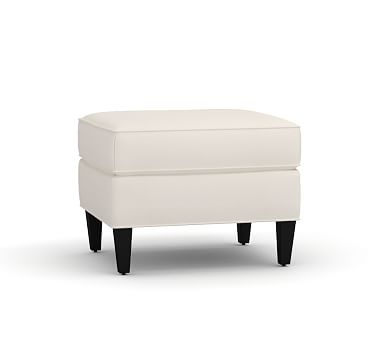 Beverly Upholstered Ottoman, Polyester Wrapped Cushions, Performance Twill Warm White - Image 0