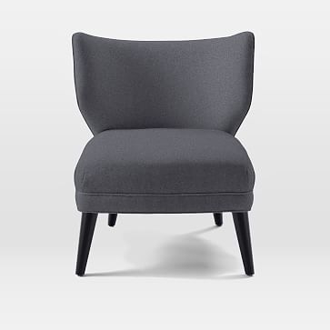 Retro Wing Chair, Marled Microfiber, Granite - Image 2