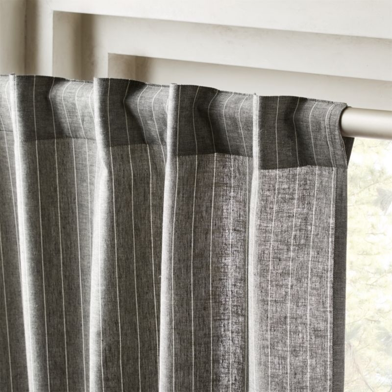 Pinstripe Grey/White Curtain Panel 48"x84" - Image 2