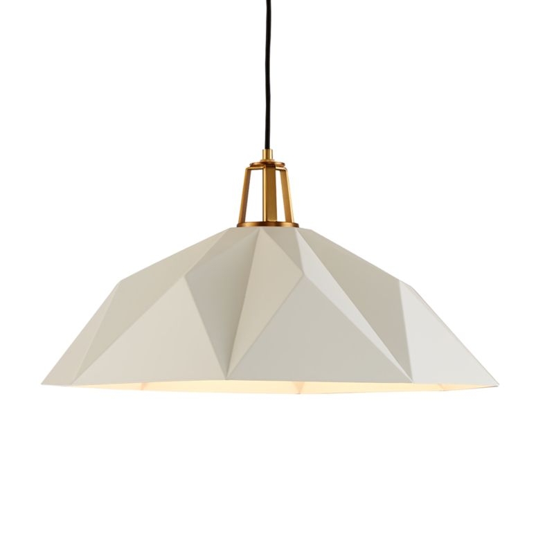 Maddox White Faceted Large Pendant Light with Brass Socket - Image 7