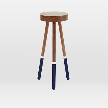 Solid Manufacturing Co. Drink Table, Black Walnut, Navy w White - Image 0