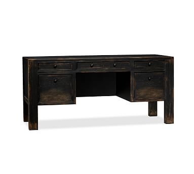 Dawson Wood Desk, Large, Weathered Black finish - Image 0
