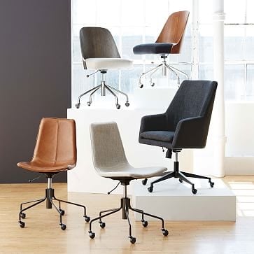 Slope Office Chair, Linen Weave, Platinum - Image 3