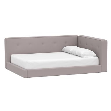 Cushy Corner Platform Upholstered Bed, Full, Performance Everyday Velvet Light Gray - Image 0