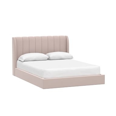 Avalon Platform Upholstered Bed, Full, Lustre Velvet Dusty Blush - Image 0