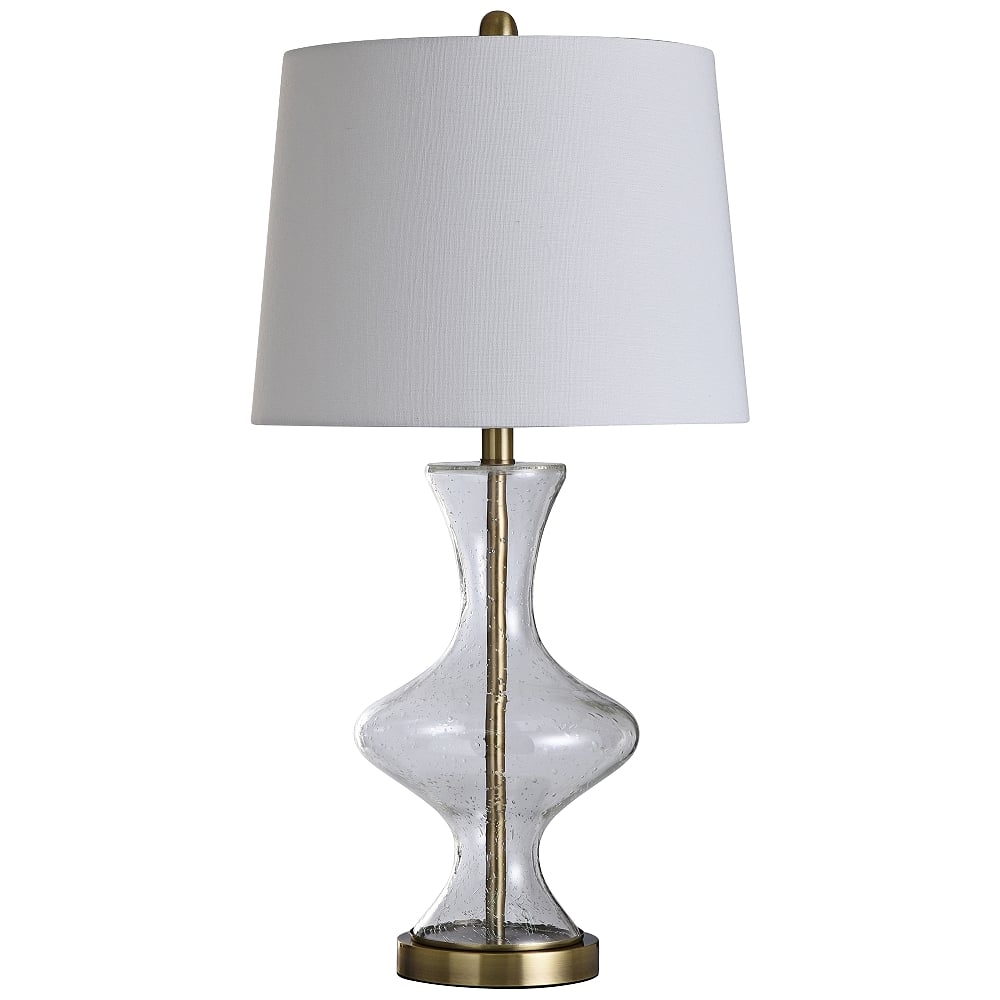 Melissandra Clear Seeded Glass and Brass Table Lamp - Style # 69C29 - Image 0