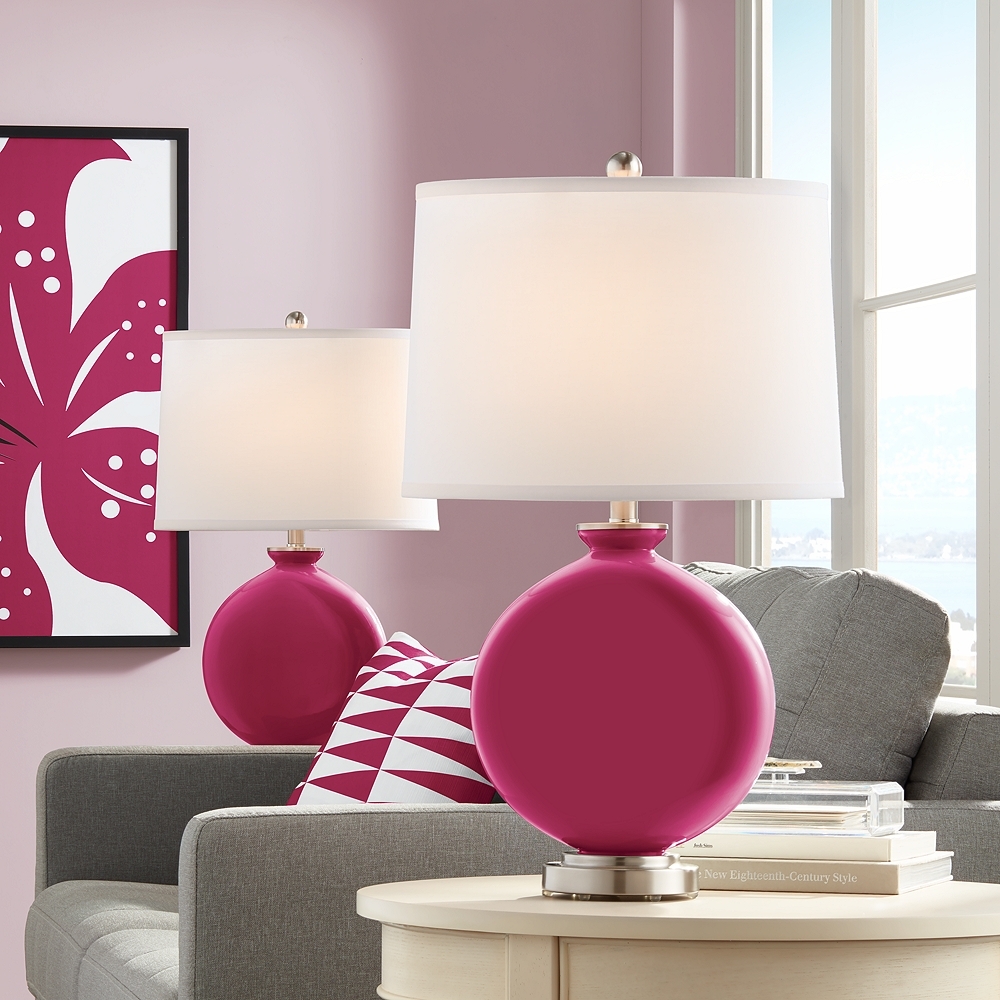 Color Plus Carrie 26 1/2" Vivacious Pink Table Lamps Set of 2 - Image 0