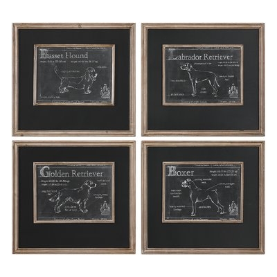 'Canis Lupus Familiaris' 4 Piece Picture Frame Graphic Art Set on Metal - Image 0