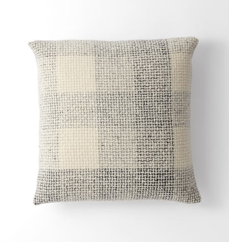 Wool Plaid Tweed Pillow Cover - Gray - Image 3