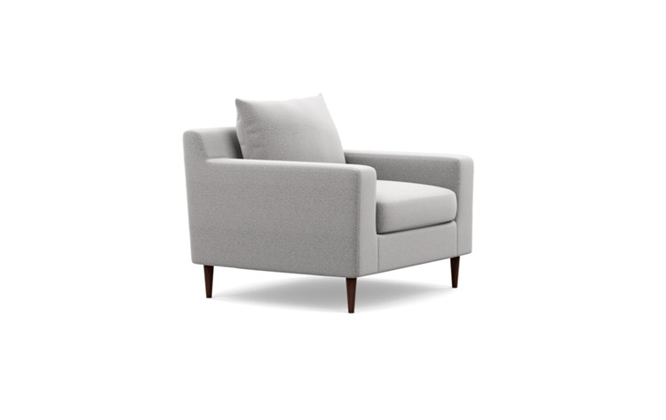 Sloan Accent Chair with Grey Ash Fabric and Oiled Walnut legs - Image 1