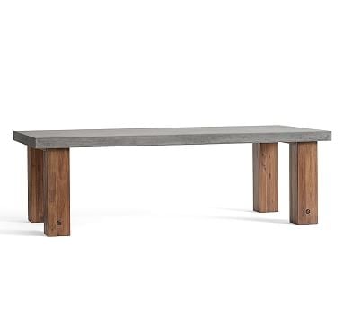 Abbott Chunky Leg Concrete 96" Table, Brown - Image 2