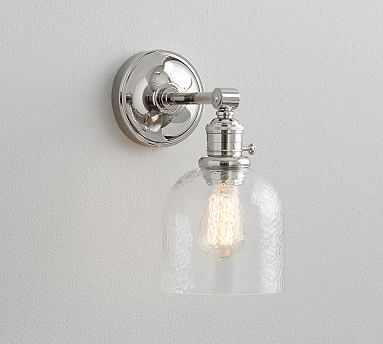 Textured Glass Nickel Sconce - Image 2