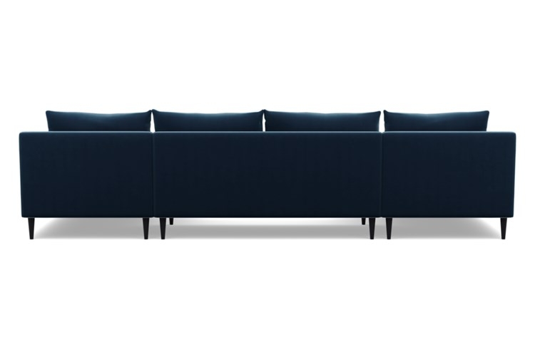 Sloan U-Sectional with Sapphire Fabric, Painted Black legs, and Bench Cushion - Image 3