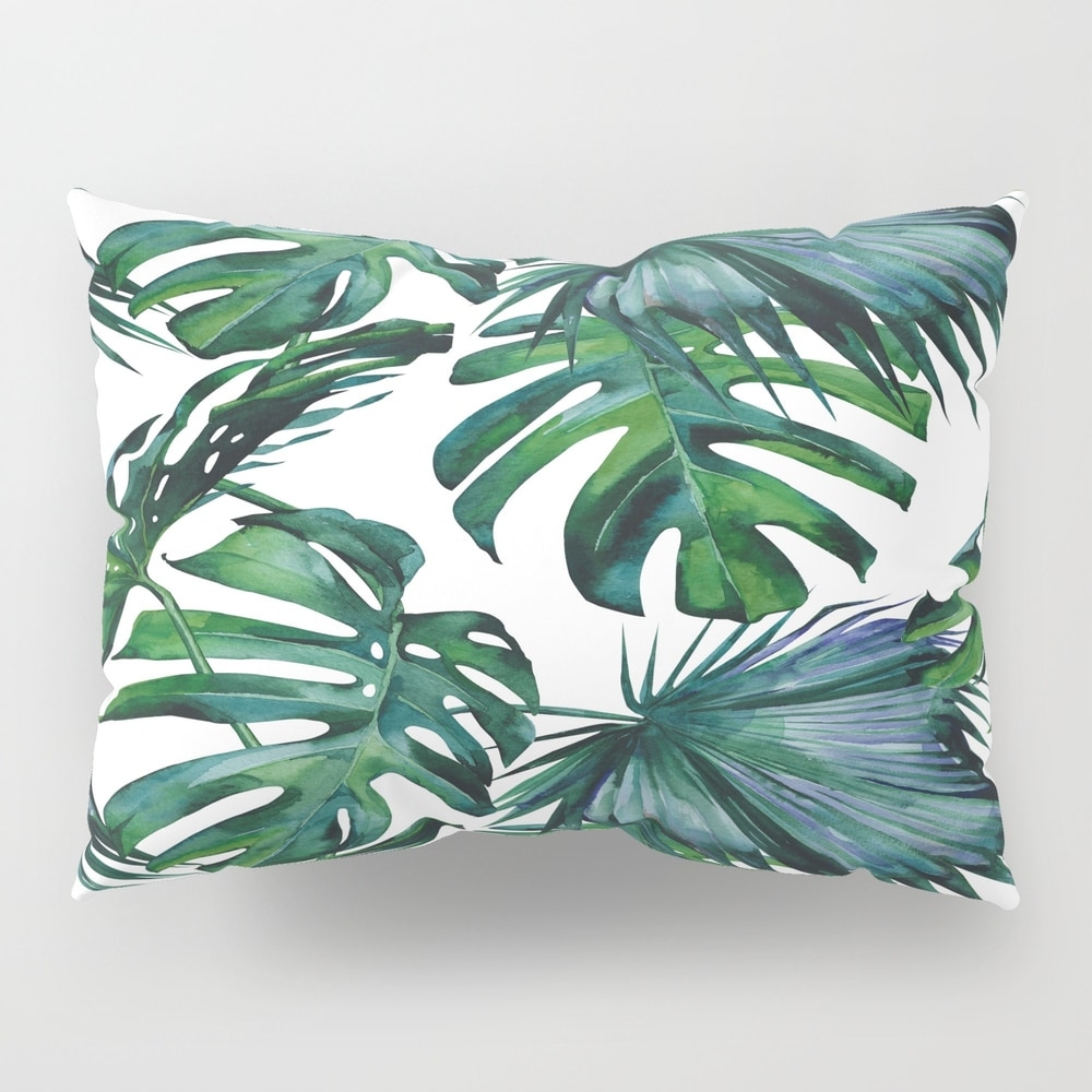 Tropical Palm Leaves Classic Pillow Sham by Followmeinstead - Image 0
