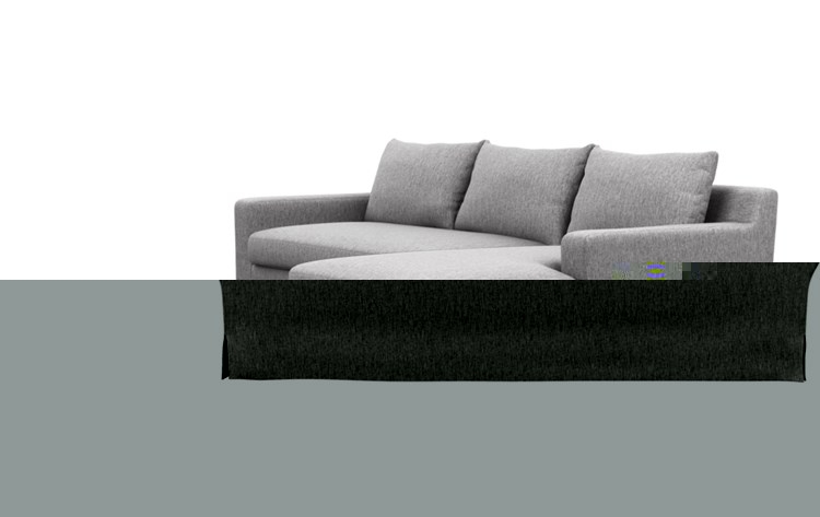 Maxwell Slipcovered Sofa with Earth Fabric and Matte Black with Brass Cap legs - Image 3