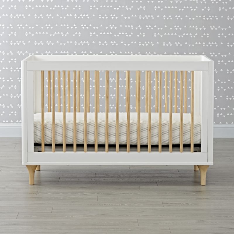 Babyletto Lolly White & Natural 3 in 1 Convertible Crib - Image 1