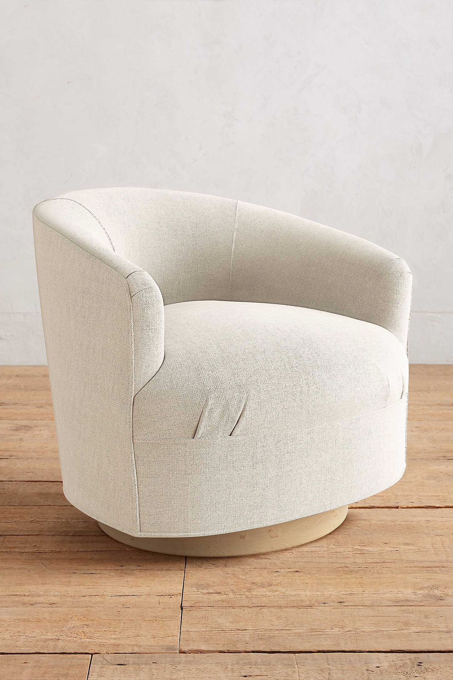 Basketweave Linen Amoret Swivel Chair - Image 0