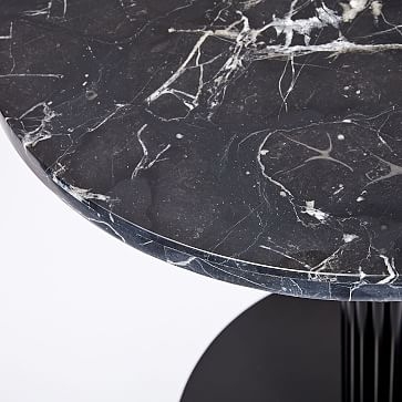 Orbit Base Round Bistro Table, Black Marble, Antique Bronze/Blackened Brass - Image 3