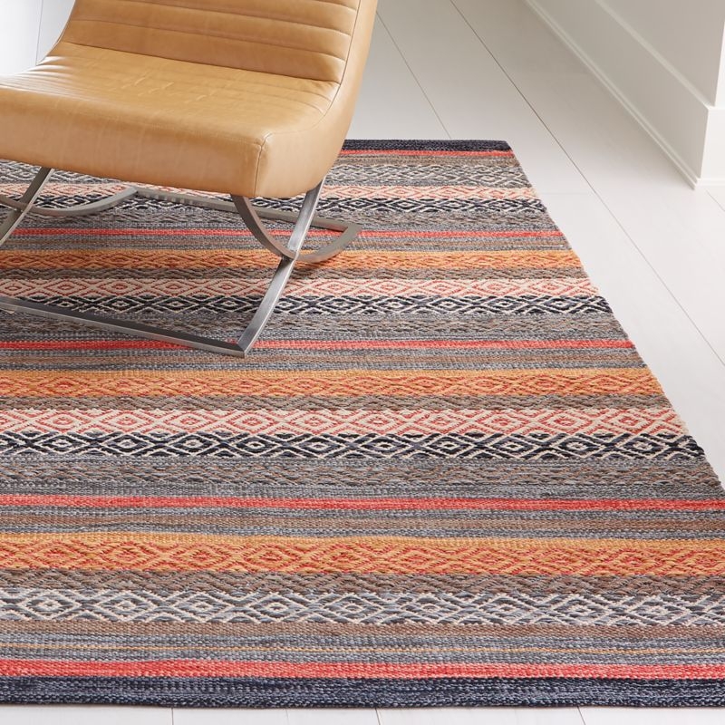 Yumi Grey Multi-Color Rag Area Rug 5'x8' - Image 1