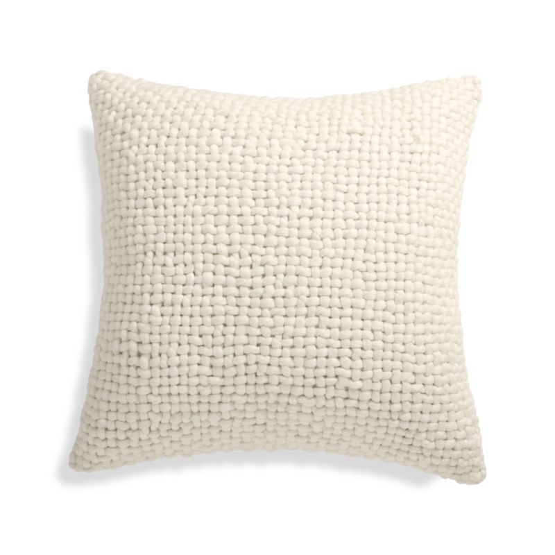Cozy Weave Ivory Pillow with Down-Alternative Insert 23" - Image 3