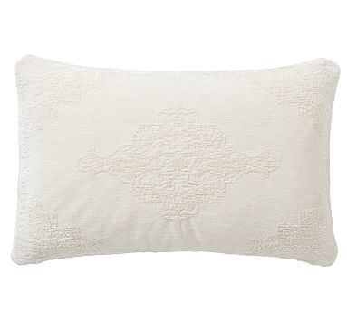 Maddie Textured Lumbar Pillow Cover, 16 x 26", Ivory - Image 0