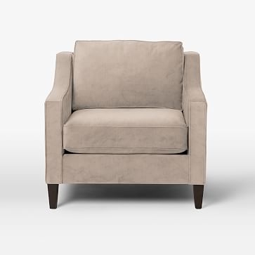 Paidge Chair, Poly, Luster Velvet, Dusty Blush, Taper Pecan - Image 0