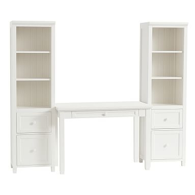 Beadboard Classic Desk & Bookcase Set, Simply White - Image 0