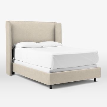 Roger Bed, King, Pebble Weave, Oatmeal, Brass - Image 0