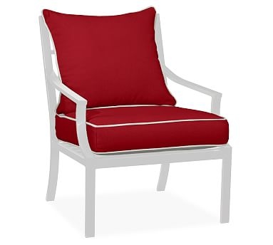 Faraday/Riviera Armchair Replacement Cushion Set, Sunbrella(R) Contrast Piped, Jockey Red - Image 0