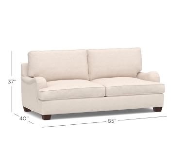 PB English Arm Upholstered Sleeper Sofa with Memory Foam Mattress, Box Edge Polyester Wrapped Cushions, Performance Twill Warm White - Image 4