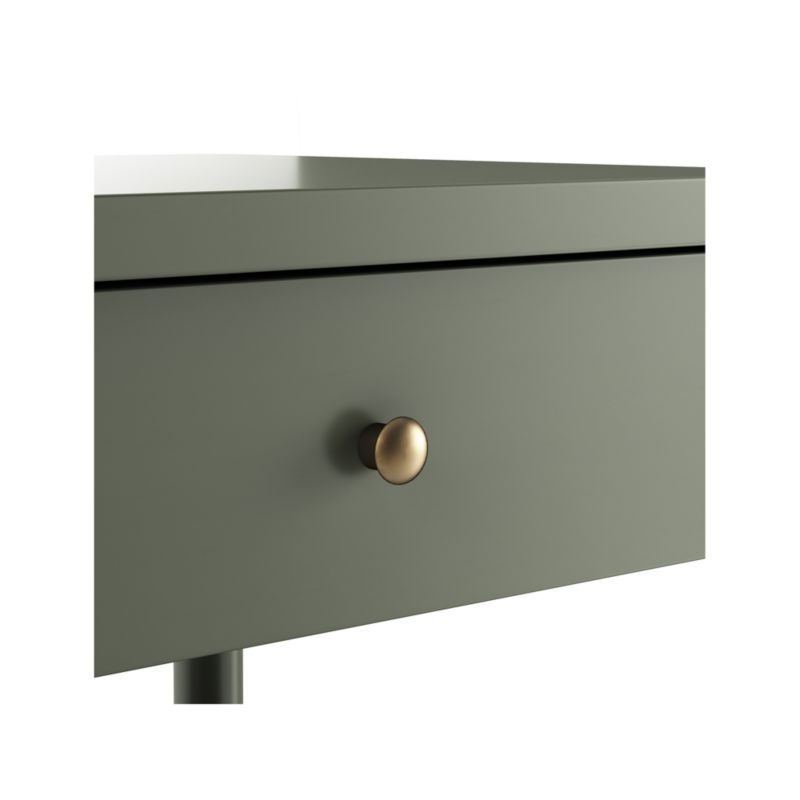 Hampshire Olive Green Wood Kids Nightstand with Drawer - Image 2