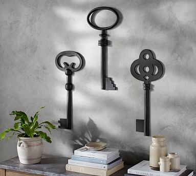 Bronze Hanging Keys Wall Art - Set Of 3 - Image 0