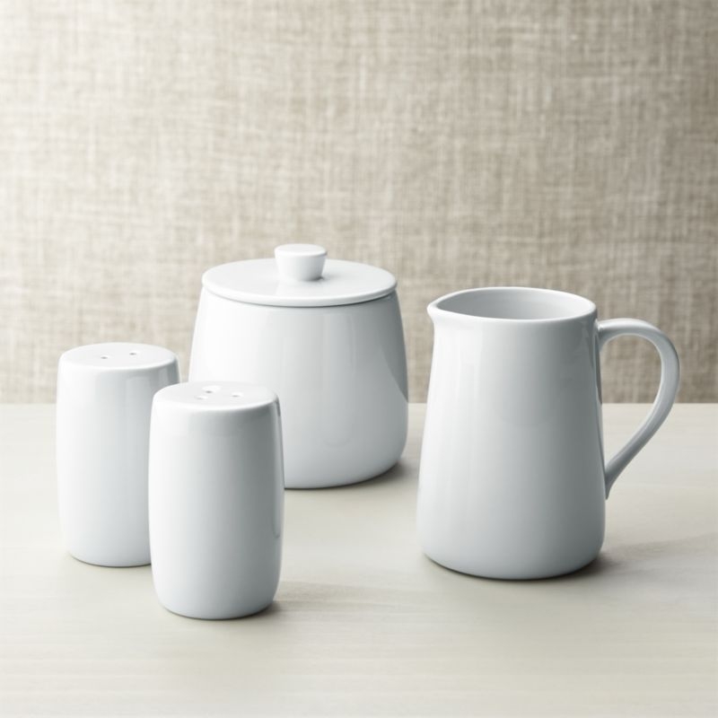 White Ceramic Sugar Bowl - Image 1