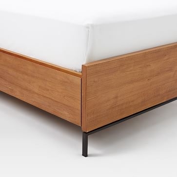 Nash Metal + Wood Storage Bed Frame - King, Teak - Image 3