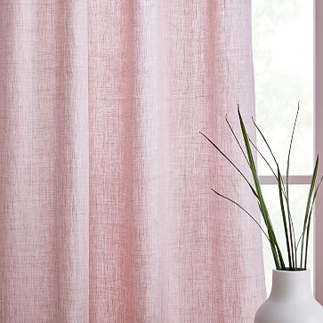 Belgian Flax Linen Curtain, Vintage Rose, 48"x96" - Image 1