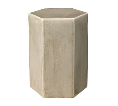 Croft Ceramic Side Table, White, Small - Image 1