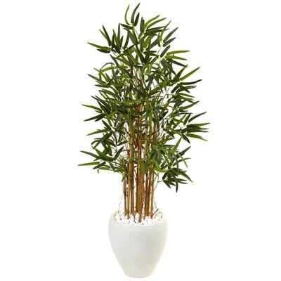 Artificial Faux Floor Bamboo Tree in Round Tapered Planter - Image 0