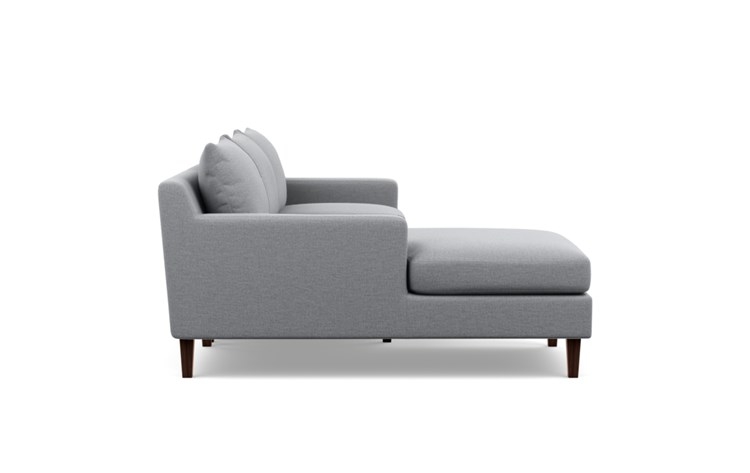 Sloan Chaise Sectional with Dove Fabric and Oiled Walnut legs - Image 2