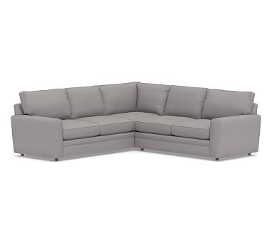 Pearce Square Arm Upholstered 2-Piece L-Shaped Sectional, Down Blend Wrapped Cushions, Performance Twill Metal Gray - Image 1