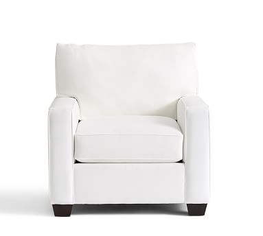 Buchanan Square Arm Upholstered Armchair, Polyester Wrapped Cushions, Denim Warm White - Image 3