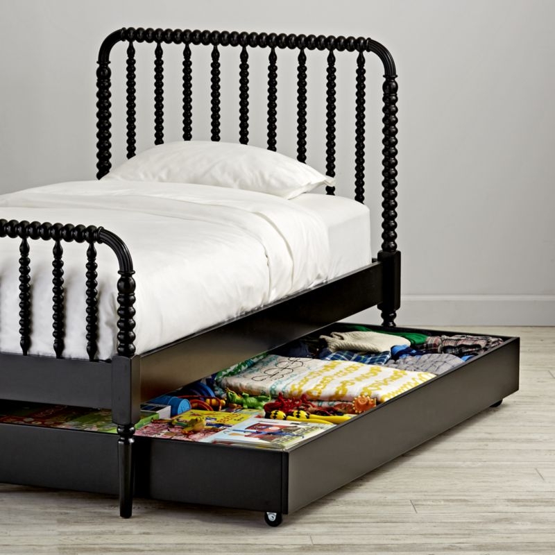 Jenny Lind Kids Black Trundle Bed - Image 1