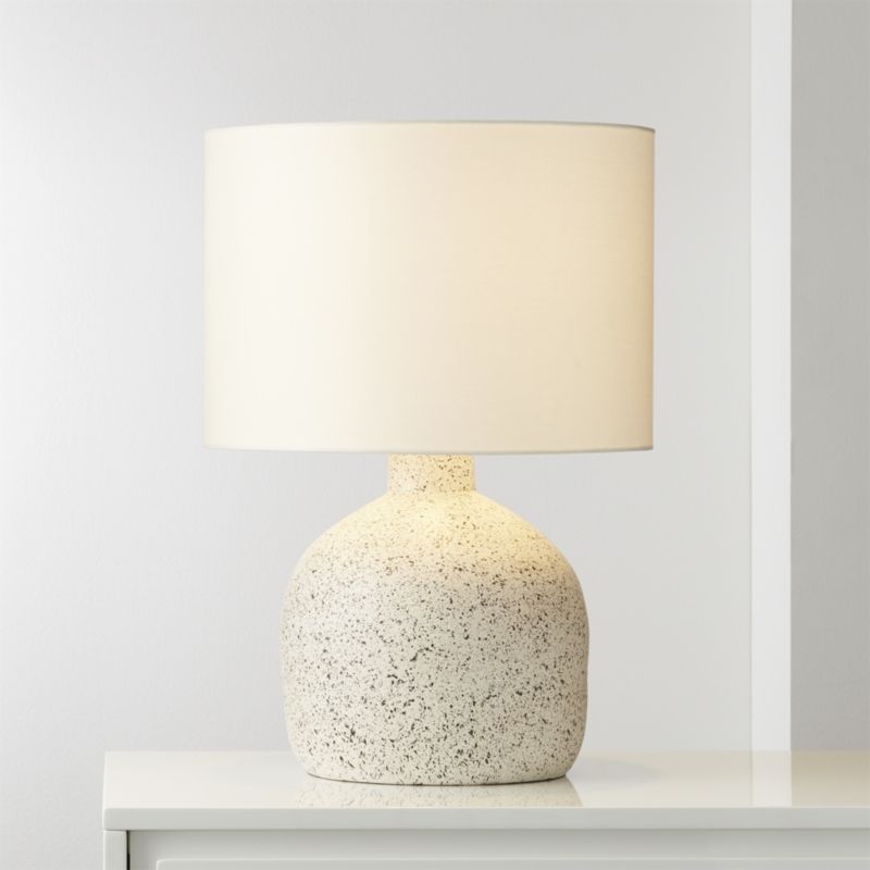 Largo Speckled White Ceramic Table Lamp - Image 1