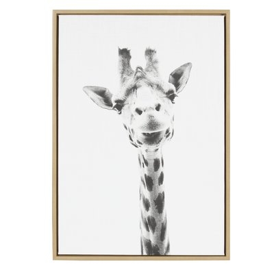 Sylvie Graywash Giraffe by Simon Te Tai - Picture Frame Photograph Print on Canvas - Image 0