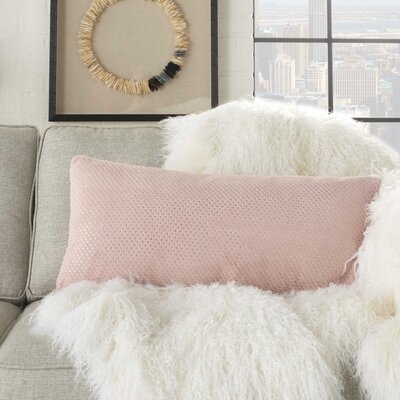 Rountree Polka Dot Faux Fur Lumbar Pillow - Image 0