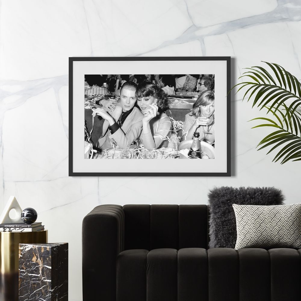 'David Bowie and Romy Haag' Photographic Print in Black Frame 39.5"x28.5" - Image 0