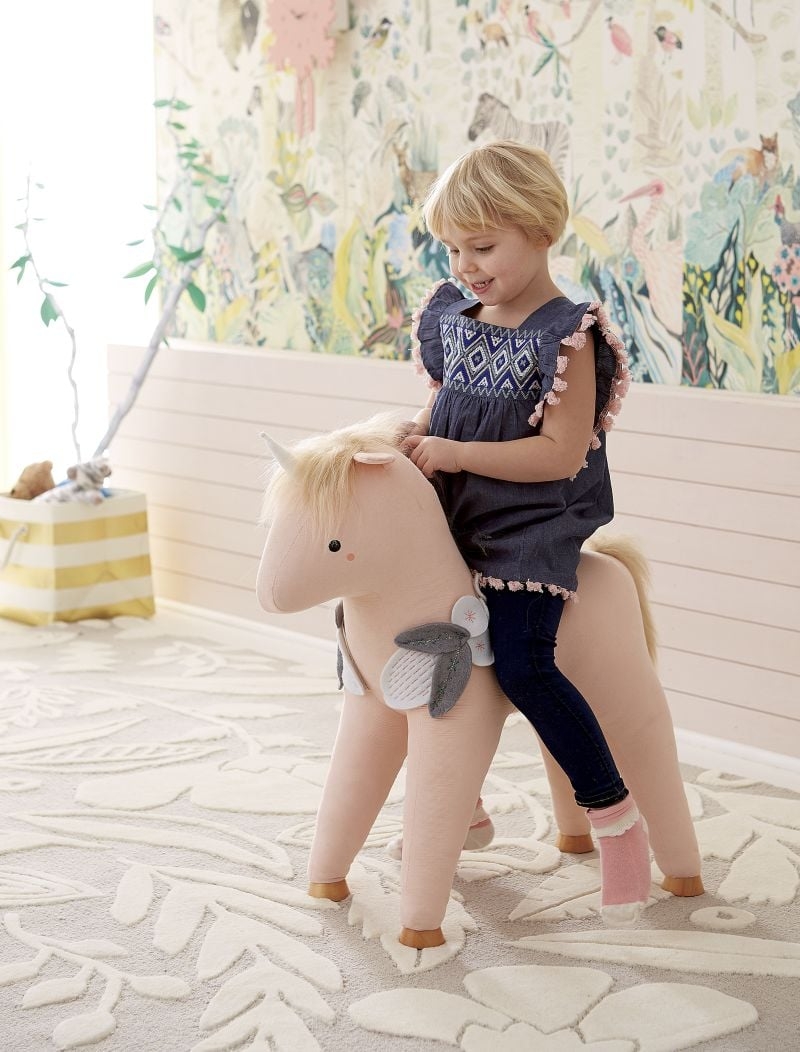 Plush Unicorn Ride On Toy - Image 3