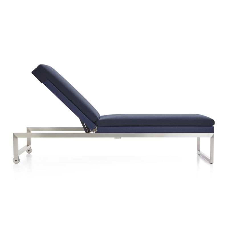 Dune Navy Outdoor Chaise Lounge with Sunbrella ® Cushion - Image 2